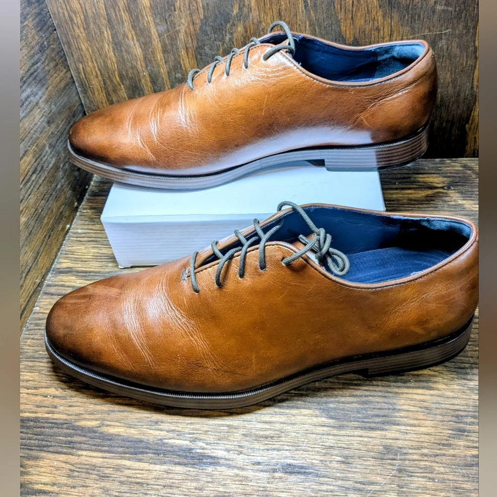 Cole Haan Jefferson Grand.OS Wholecut Shoes Men's 10 Brown Leather Oxford Shoes‎